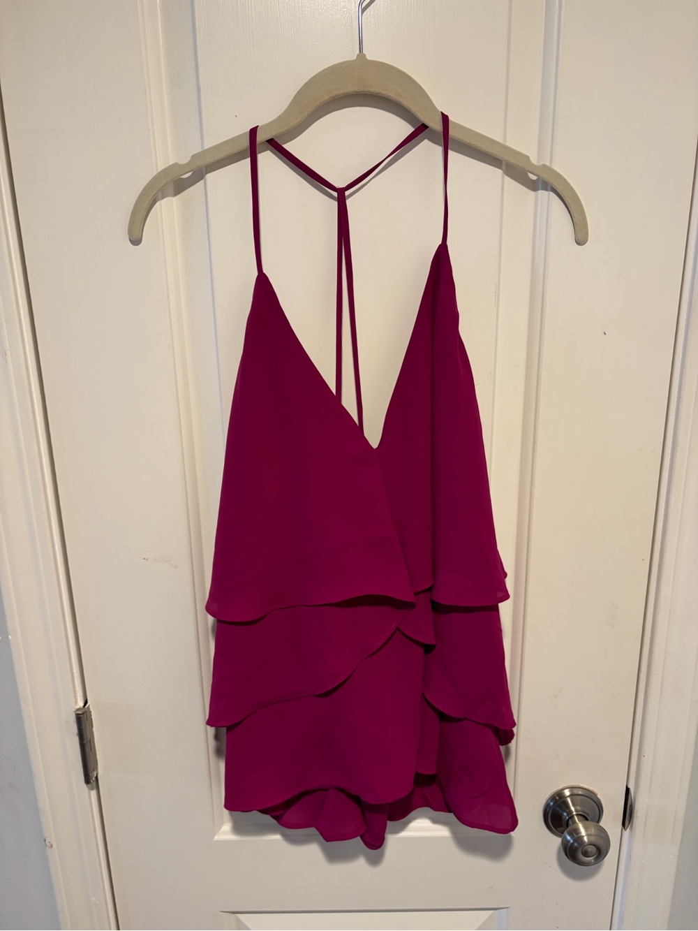 Express Magenta Layered Spaghetti Strap Cami